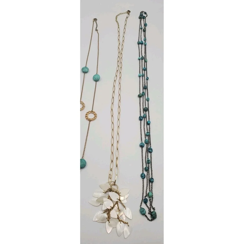 Vintage-Now Necklace Lot 8 Necklaces Teal And Faux Turquoise Estate Jewelry Find